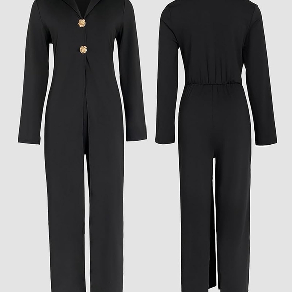 Elegant Black Women's Jumpsuit - Picture 2 of 16
